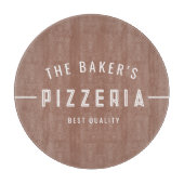 Unieke Moderne Rustische Familienaam Pizzeria Pizz Snijplank (Voorkant)