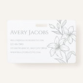 Unieke moderne salie groene boho bloemen badge (Achterkant)