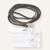 Unieke moderne salie groene boho bloemen badge (Achterkant met draagriem)