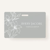 Unieke moderne salie groene boho bloemen badge (Voorkant)