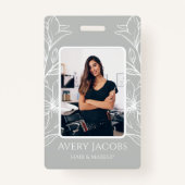 Unieke moderne salie groene boho bloemen badge (Voorkant)