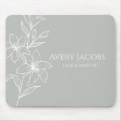 Unieke moderne salie groene boho bloemen muismat (Voorkant)