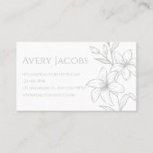 Unieke moderne salie groene boho bloemen visitekaartje (Achterkant)