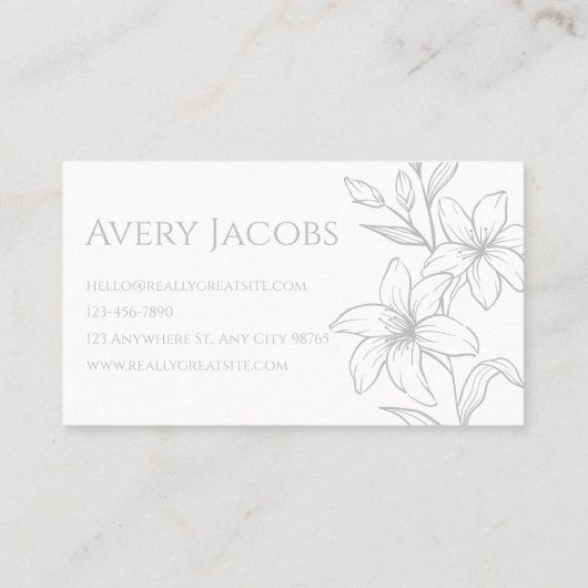 Unieke moderne salie groene boho bloemen visitekaartje (Achterkant)