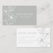 Unieke moderne salie groene boho bloemen visitekaartje (Voorkant / Achterkant)