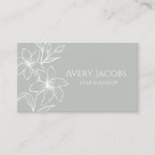 Unieke moderne salie groene boho bloemen visitekaartje (Voorkant)
