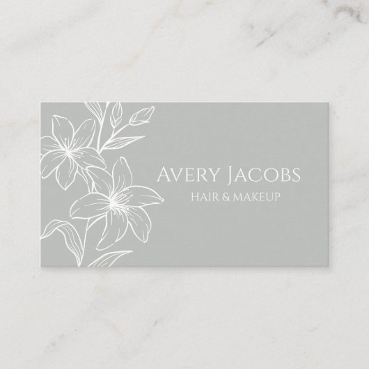 Unieke moderne salie groene boho bloemen visitekaartje (Voorkant)