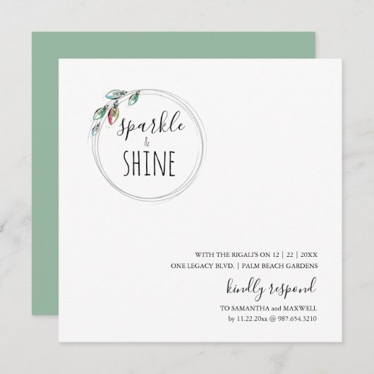 Unieke moderne Scandinavische kerstuitnodiging Notitiekaartje (Voorkant / Achterkant)