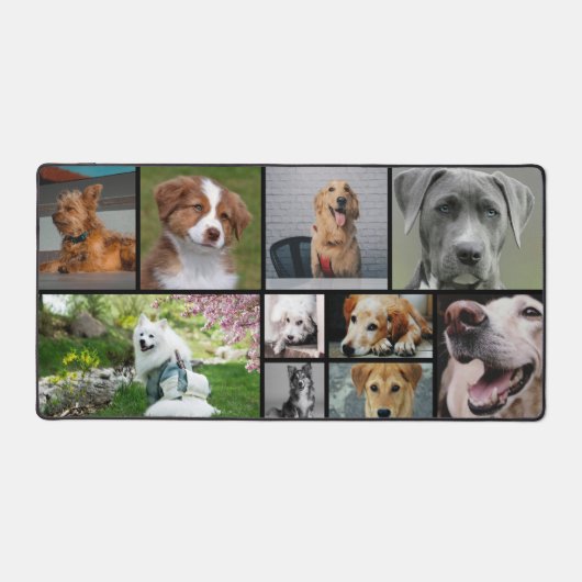 Unieke moderne stijlvolle 10 fotocollage bureaumat (Voorkant)