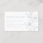 Unieke moderne stoffige blauwe boho bloemen visitekaartje (Achterkant)
