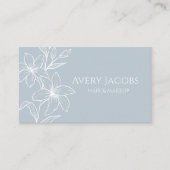 Unieke moderne stoffige blauwe boho bloemen visitekaartje (Voorkant)