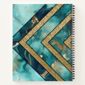 Unieke moderne teal gouden geometrische gepersonal notitieboek (Achterkant)