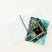 Unieke moderne teal gouden geometrische gepersonal notitieboek (Binnen)