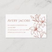 Unieke moderne terracotta Boho Floral Visitekaartje (Achterkant)
