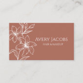 Unieke moderne terracotta Boho Floral Visitekaartje (Voorkant)