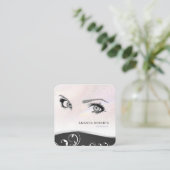 Unieke moderne trendy chique vrouwelijke ogen vierkante visitekaartje (Staand voorkant)