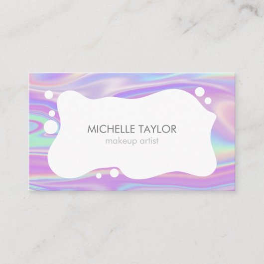 Unieke moderne trendy holografische make-up arties visitekaartje (Voorkant)