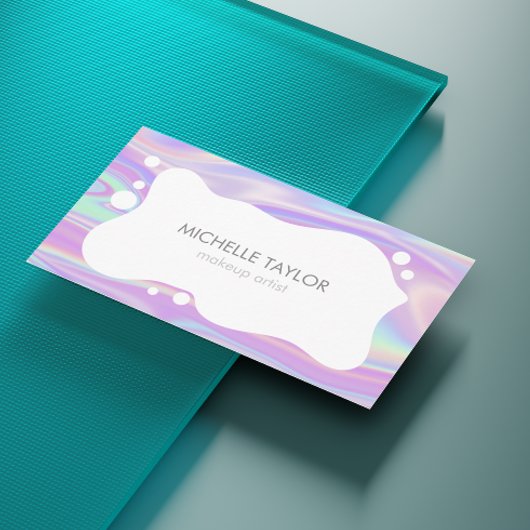 Unieke moderne trendy holografische make-up arties visitekaartje