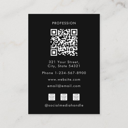 Unieke moderne trendy QR-code sociale media-pictog Visitekaartje (Achterkant)