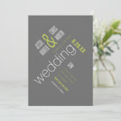 Unieke moderne typografische huwelijksuitnodiging kaart (Staand voorkant)