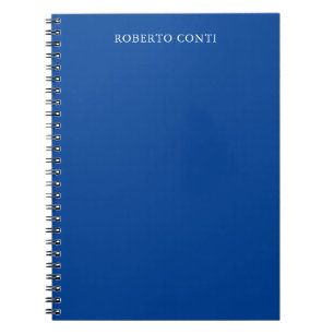Unieke Moderne Vlakke Minimalistische Naam Blauw Notitieboek