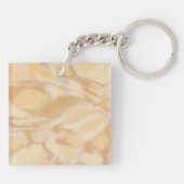 Unieke moderne waterverf handtekening sinaasappel sleutelhanger (Achterkant)