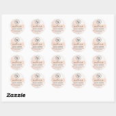Unieke moderne Waterverf roze zeep-Logo Ronde Sticker (Vel)