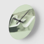 Unieke moderne waterverf twee zilveren hartjes ronde klok (Hoek)