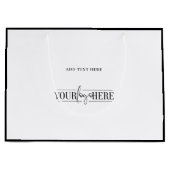 Unieke & moderne winkel tas met logo op maat groot cadeauzakje (Voorkant)