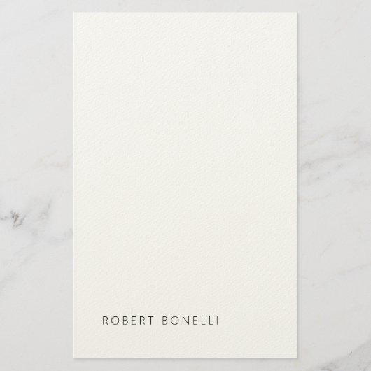 Unieke moderne zwart-wit je naam minimalistisch briefpapier (Voorkant)