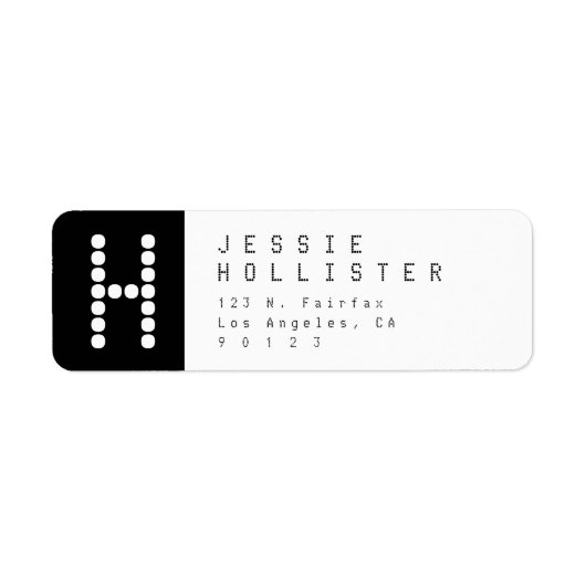 Unieke Moderne | Zwart-wit retouradres Etiket (Voorkant)