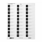 Unieke Moderne | Zwart-wit retouradres Etiket (Full Sheet)