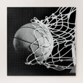 Unieke, moderne zwarte Basketball - Sport Legpuzzel (Horizontaal)