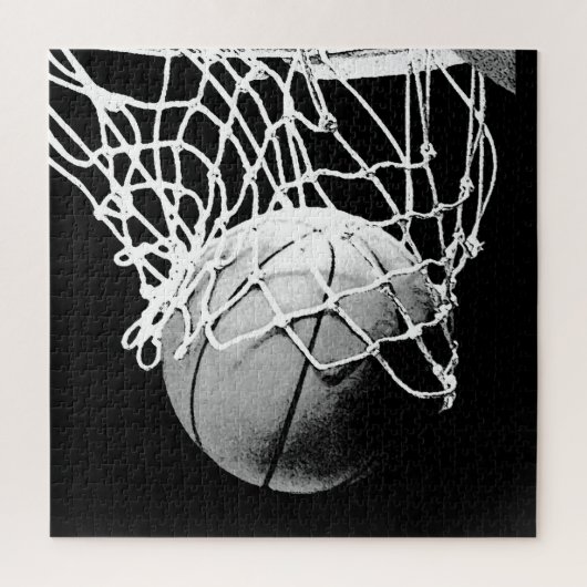 Unieke, moderne zwarte Basketball - Sport Legpuzzel (Verticaal)