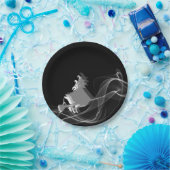 Unieke moderne zwarte en witte halloween witch papieren bordje (Feest)