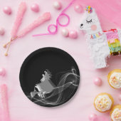 Unieke moderne zwarte en witte halloween witch papieren bordje (Feest)