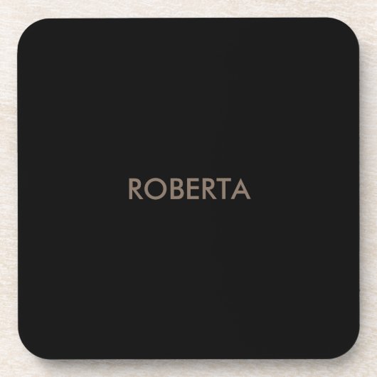 Unieke moderne zwarte grijs voeg eigen naam toe bier onderzetter (Voorkant)
