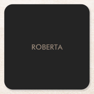 Unieke moderne zwarte grijs voeg eigen naam toe kartonnen onderzetters