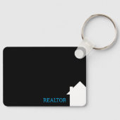 Unieke moderne zwarte makelaar voor onroerend goed sleutelhanger (Voorkant)