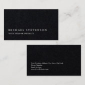 Unieke, moderne zwarte minimalistisch visitekaartje (Voorkant / Achterkant)
