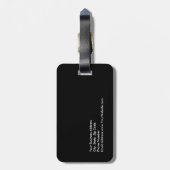 Unieke, moderne zwarte stijlvolle bagagelabel (Achterkant verticaal)