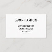 Unieke, moderne zwarte typografie visitekaartje (Achterkant)