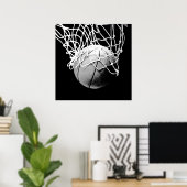 Unieke, moderne zwarte witte Basketball Print Post (Thuiskantoor)