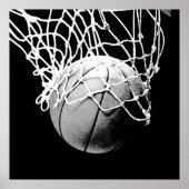 Unieke, moderne zwarte witte Basketball Print Post (Voorkant)