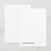 Unieke, moderne zwarte witte Jouw naam Bedankkaart (Voorkant / Achterkant)