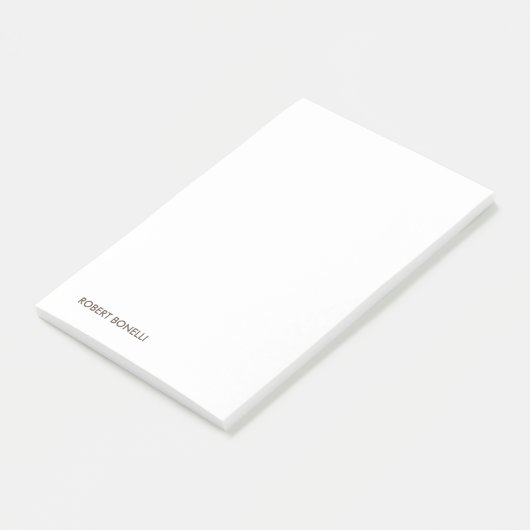 Unieke, moderne zwarte witte Jouw naam minimalisti Post-it® Notes (Schuin)