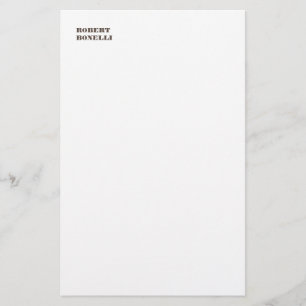 Unieke Moderne Zwarte Witte Jouw Naam Minimalistis Briefpapier