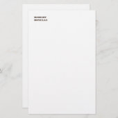 Unieke moderne zwarte witte naam minimalistisch briefpapier (Voorkant / Achterkant)