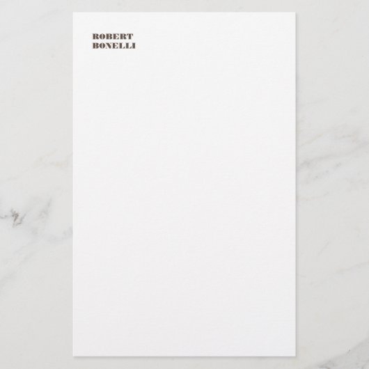 Unieke moderne zwarte witte naam minimalistisch briefpapier (Voorkant)