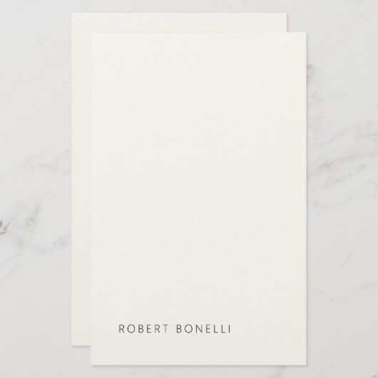 Unieke moderne zwarte witte naam minimalistisch briefpapier (Voorkant / Achterkant)